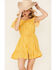 Image #2 - Miss Me Women's Floral Button Front Off-Shoulder Mini Dress, Yellow, hi-res