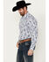 Image #2 - Rodeo Clothing Men's Floral Paisley Print Long Sleeve Pearl Snap Western Shirt, White, hi-res