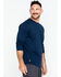 Hawx Men's Solid Pocket Crew Long Sleeve Work T-Shirt , Navy, hi-res