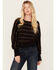 Image #1 - Shyanne Women's Lurex Striped Dolman Sweater, Black, hi-res