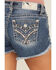 Image #2 - Miss Me Women's Medium Wash Mid Rise Americana Denim Shorts, Medium Wash, hi-res