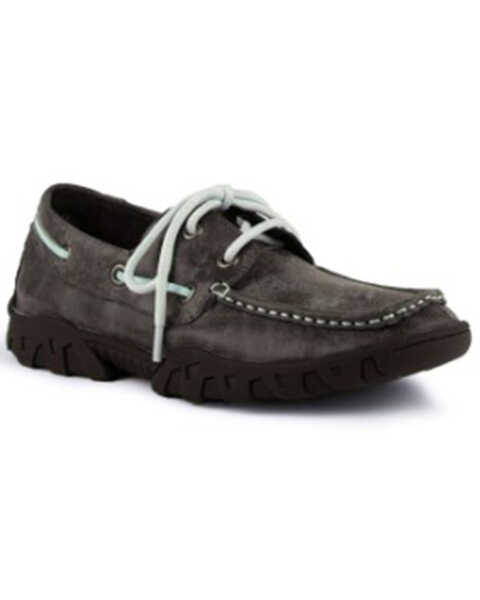 Ferrini Women's Loafer Shoes - Moc Toe, Black, hi-res