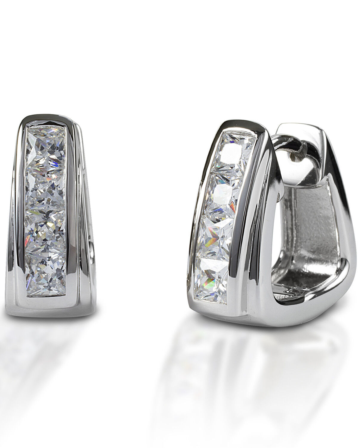 Image #1 - Kelly Herd Women's Contemporary Stirrup Hoop Earrings, Silver, hi-res
