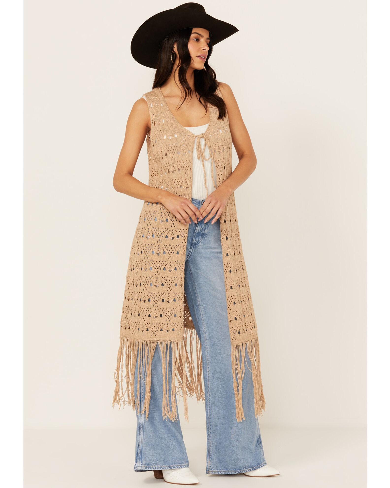 Fringe sweater vest online