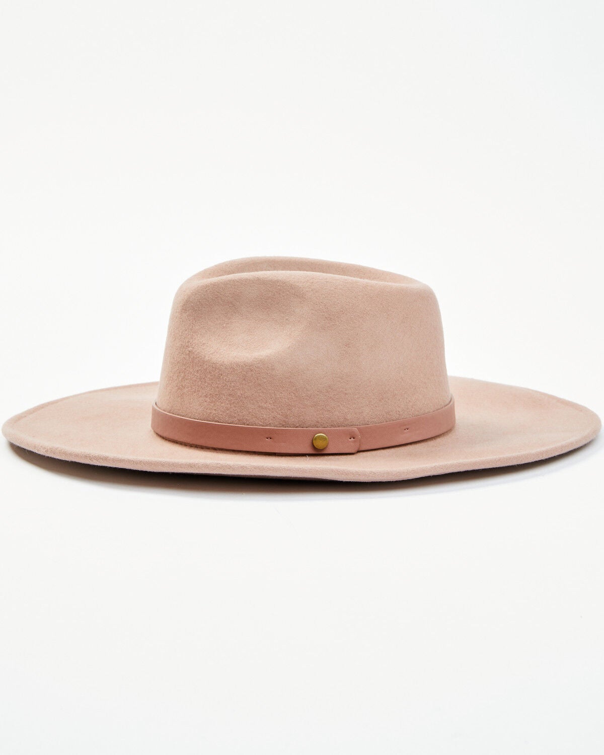 Blush Wide Brim Wool Felt Fedora Hat 