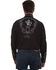 Image #4 - Scully Men's Skulls, Guns N Cards Embroidered Yoke Long Sleeve Pearl Snap Western Shirt - Big, Black, hi-res