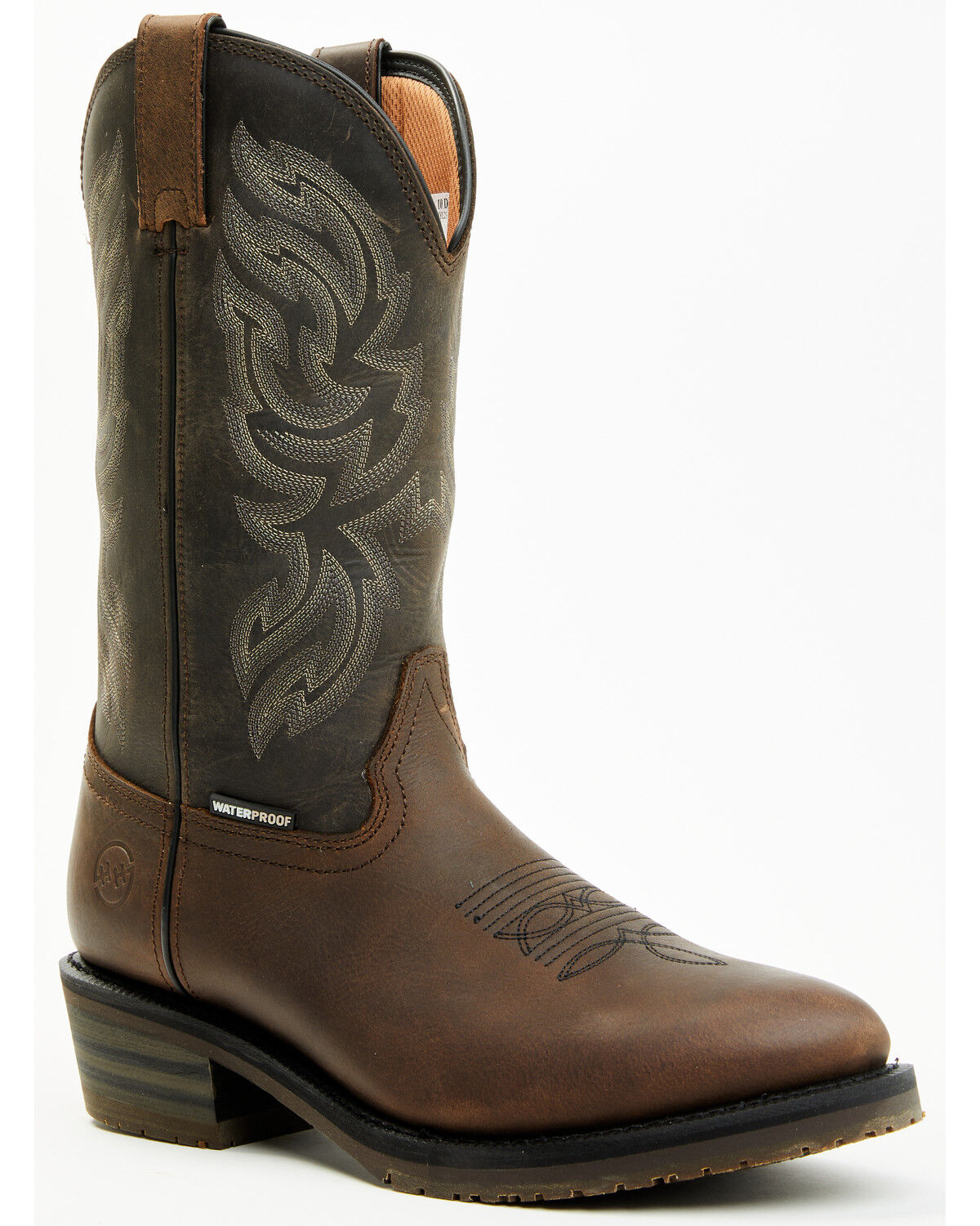 Image #1 - Double H Men's 11" Tascosa Waterproof Performance Western Boots - Round Toe, Brown, hi-res
