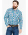 Wrangler 20X Men's Plaid Print Competition Advanced Comfort Long Sleeve Western Shirt , Brown/blue, hi-res