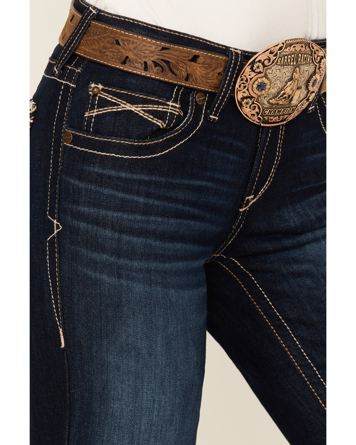 Image #4 - Ariat Women's Lizzie Dark Wash Mid Rise Trouser Stretch Denim Jeans, Dark Wash, hi-res