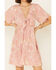 Image #3 - Beyond The Radar Women's Mauve Floral Tie-Front Dress, , hi-res