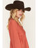 Image #2 - Wild Moss Women's Western Embroidered Long Sleeve Peasant Top, Rust Copper, hi-res