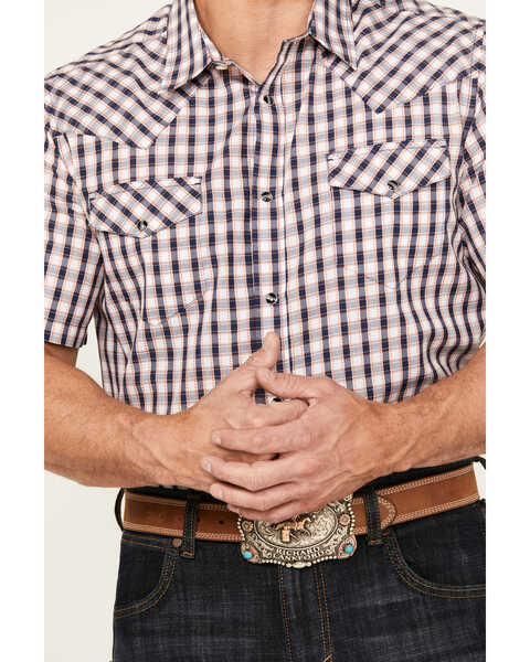 Image #3 - Gibson Trading Co Men's Pointed Arrow Plaid Short Sleeve Western Snap Shirt, White, hi-res