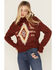 Image #1 - Rock & Roll Denim Women's Southwestern Print Turtleneck Sweater, Rust Copper, hi-res