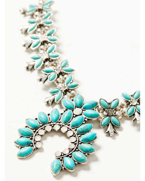 Image #2 - Shyanne Women's Prism Skies Turquoise Squash Blossom Necklace & Earring Set, Silver, hi-res