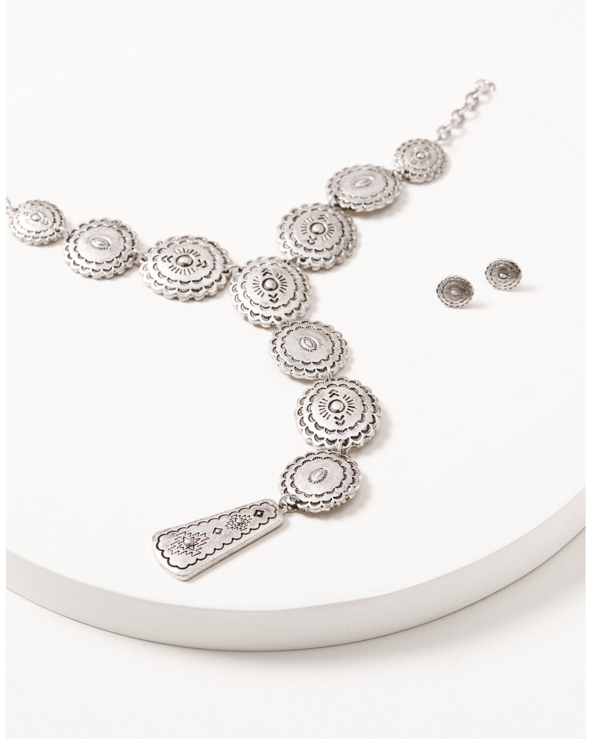 Shyanne Women's Shiloh Ridge Concho Jewelry Set - 2 Piece, Silver, hi-res