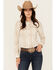 Image #1 - Shyanne Women's Plaid Print Long Sleeve Concho Snap Stretch Western Shirt, Natural, hi-res