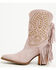 Image #3 - Dingo Women's Star Power Fringe Studded Western Boots - Snip Toe, Pink, hi-res