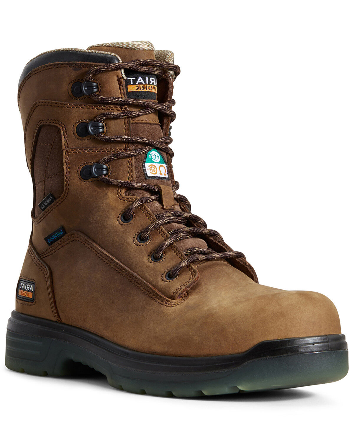 Image #1 - Ariat Men's Turbo Waterproof Work Boots - Carbon Toe, Brown, hi-res