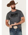 Image #1 - Smith & Wesson Men's Distressed USA Flag Logo Short Sleeve Graphic T-Shirt, Heather Grey, hi-res