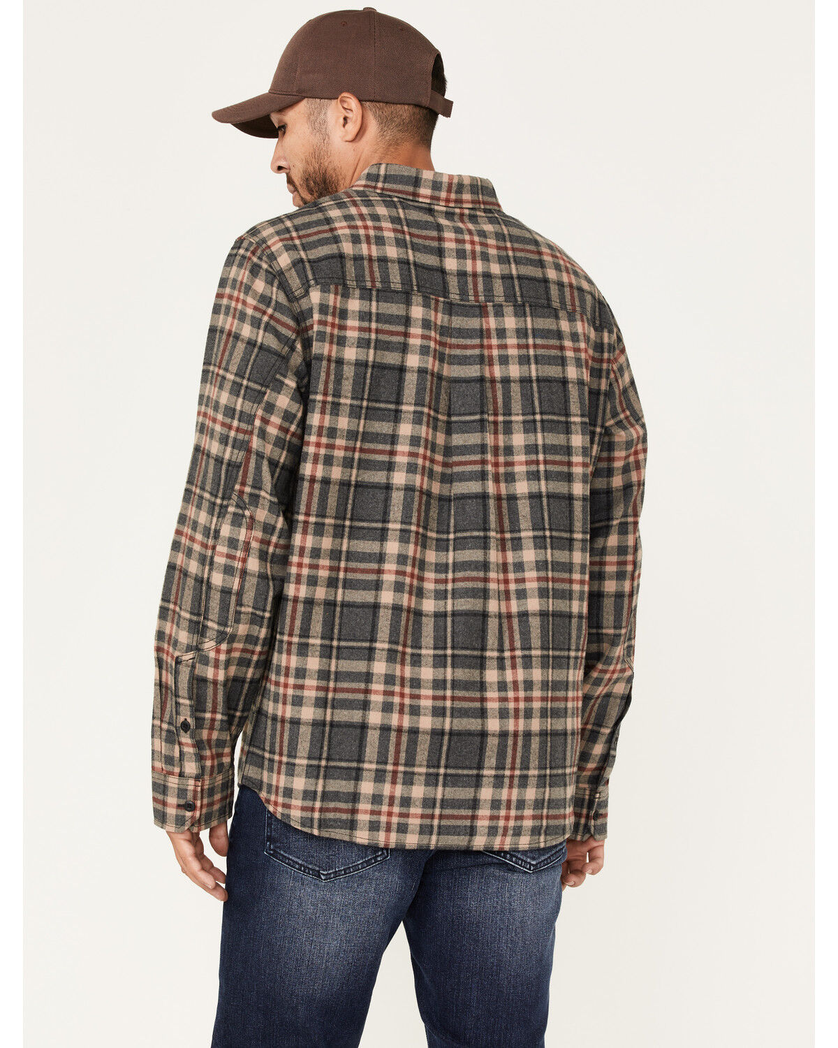 Image #4 - Brothers and Sons Men's Everyday Plaid Long Sleeve Button Down Western Flannel Shirt, Charcoal, hi-res