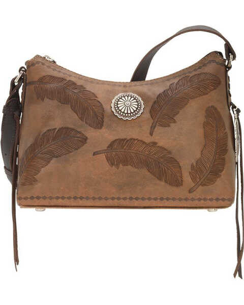 Image #1 - American West Women's Sacred Bird Shoulder Bag , Distressed Brown, hi-res
