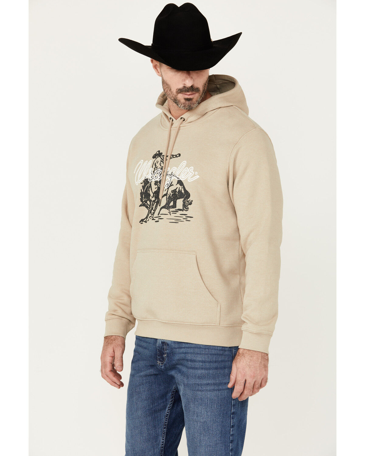 Image #3 - Wrangler Men's Cowboy Logo Hooded Sweatshirt, , hi-res