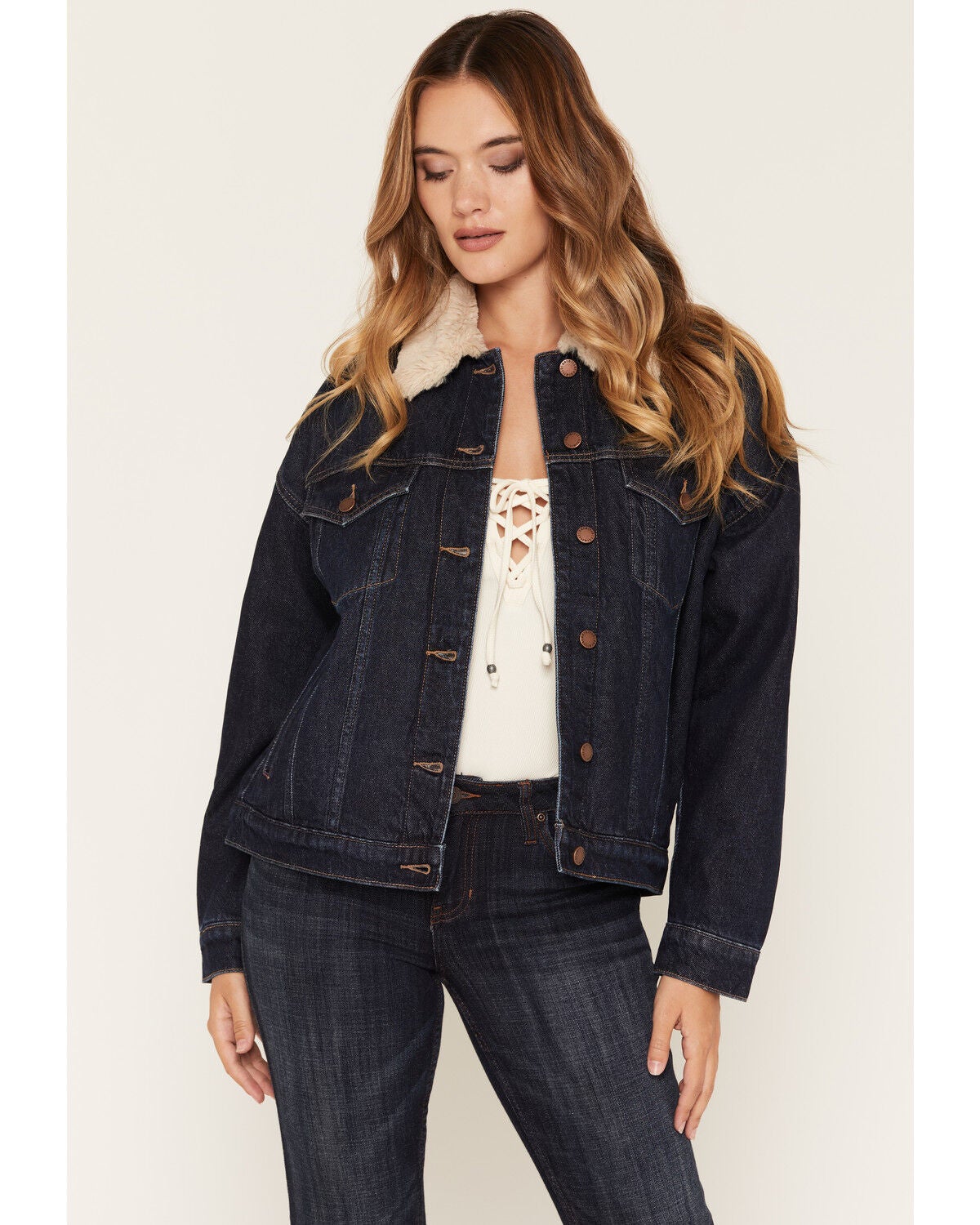 Idyllwind Women's Maeve Fur Lined Denim Jacket, Dark Wash, hi-res