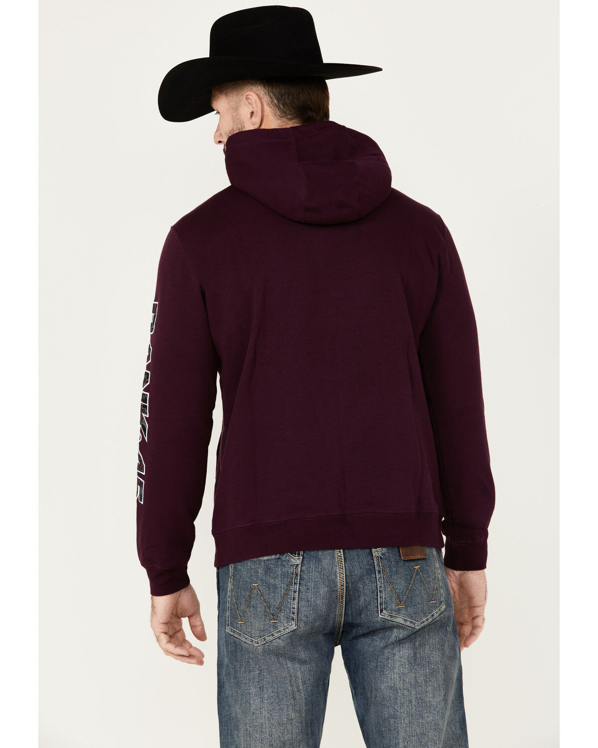 Image #4 - RANK 45® Men's Logo Hooded Sweatshirt, Grape, hi-res