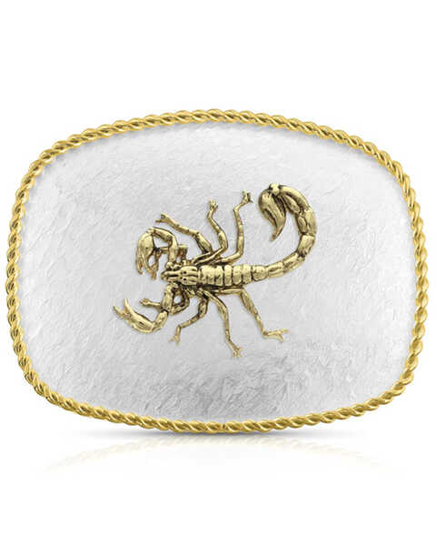 Image #1 - Montana Silversmiths Rippling Waters Scorpion Belt Buckle, Silver, hi-res