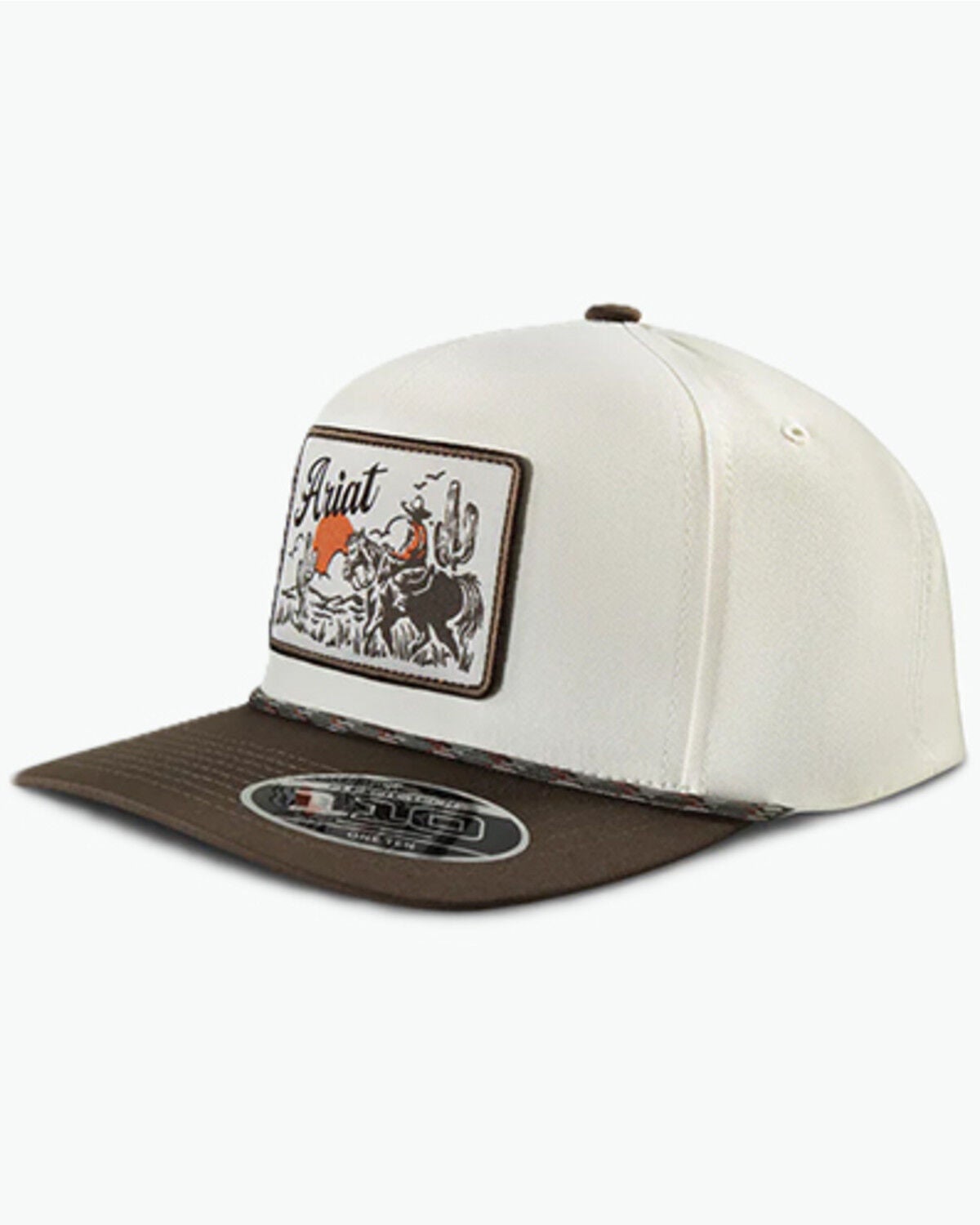 Image #1 - Ariat Men's Desert Patch Ball Cap, Cream/brown, hi-res
