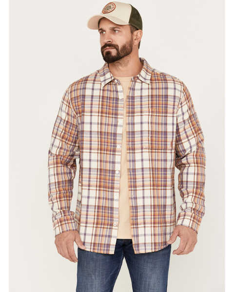 Brothers & Sons Men's Casual Plaid Print Long Sleeve Woven Shirt, Natural, hi-res