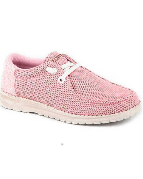 Image #1 - Roper Little Girls' Hang Loose Casual Shoes - Moc Toe, Pink, hi-res