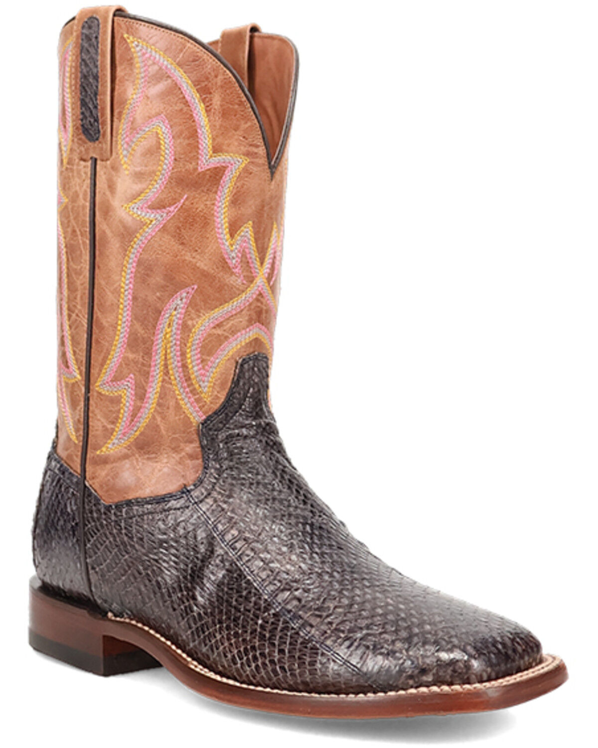 Image #1 - Dan Post Men's Exotic Cobra Western Boots - Broad Square Toe, Black, hi-res