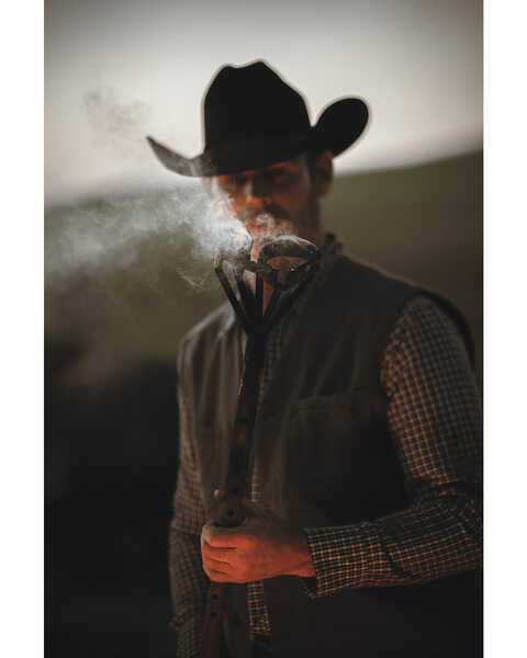 Image #1 - Blue Ranchwear Men's Solid Button-Down Duck Canvas Vest , Charcoal, hi-res