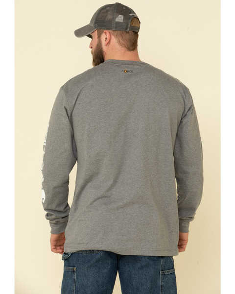 Image #2 - Carhartt Men's M-FR Midweight Signature Logo Long Sleeve Work Shirt, Grey, hi-res