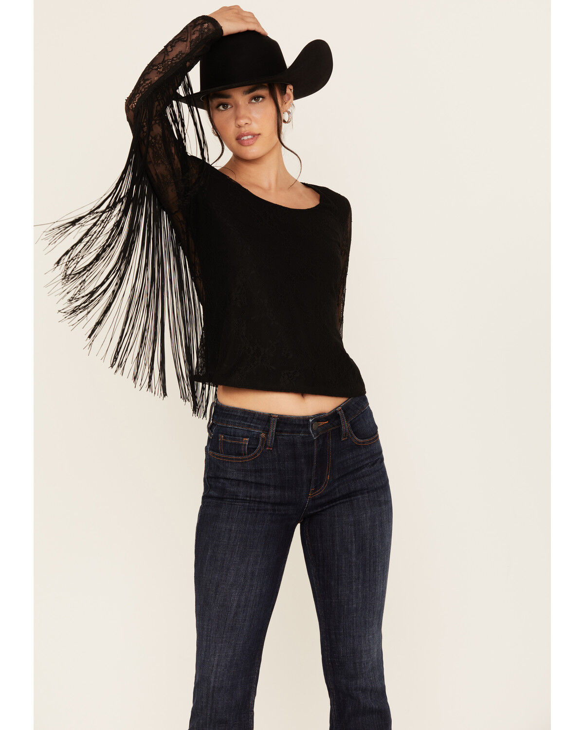 Idyllwind Women's Russello Lace Fringe Long Sleeve Shirt - Country