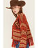 Image #2 - Rock & Roll Denim Women's Southwestern Print Fringe Cardigan, Rust Copper, hi-res