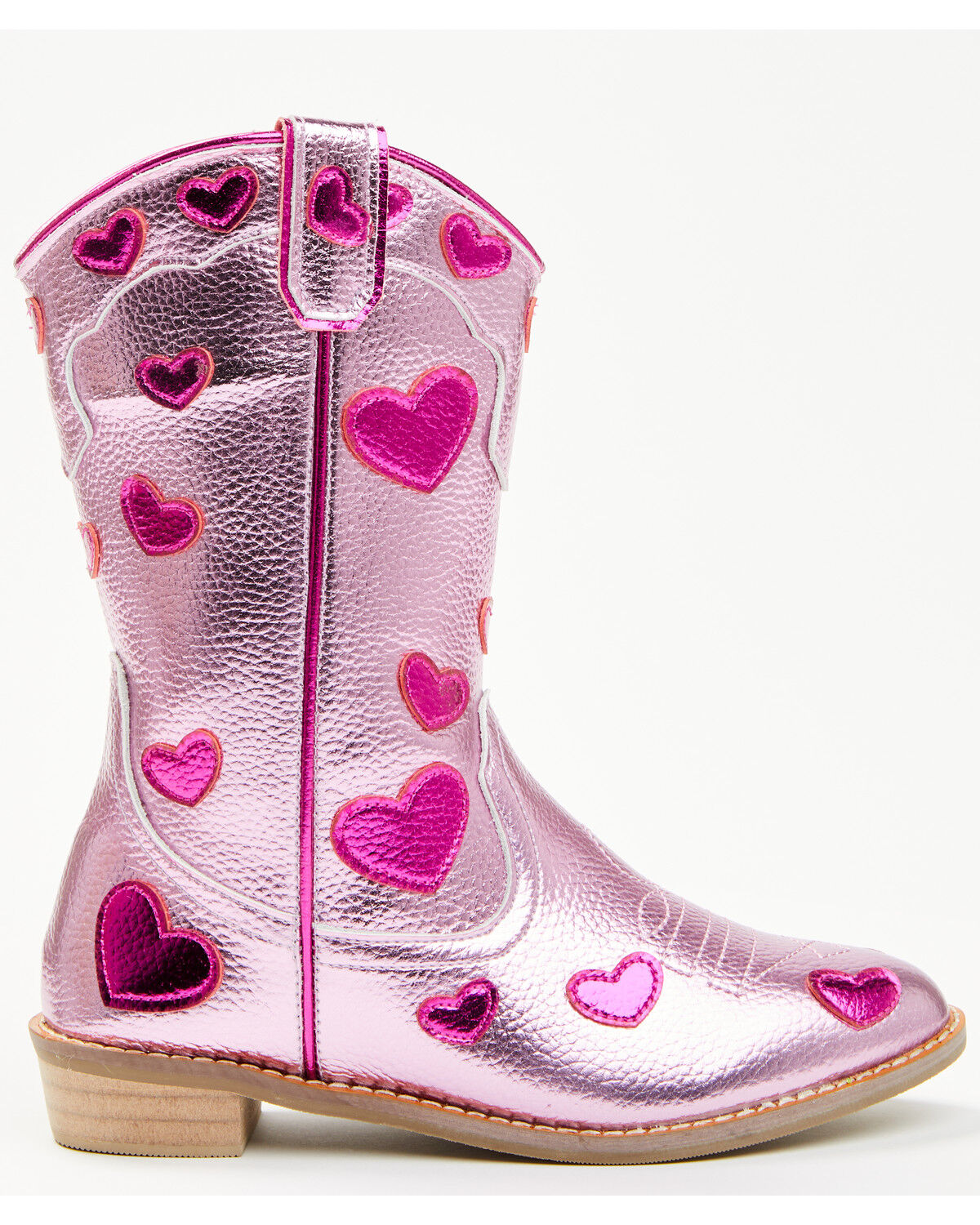 Image #2 - Wild + Rae Toddler Girls' Lovestruck Western Boots - Round Toe, Pink, hi-res