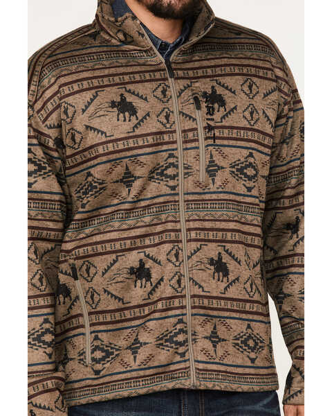 Image #3 - Ariat Men's Caldwell Southwestern Zip Front Reinforced Fleece Sweatshirt , Brown, hi-res