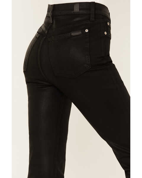 Image #3 - 7 For All Mankind Women's High Rise Coated Denim Slim Kick Flare Jeans, Black, hi-res