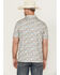 Image #4 - Panhandle Men's Cactus Print Short Sleeve Snap Performance Polo, Natural, hi-res