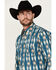 Image #2 - Wrangler Men's Checotah Long Sleeve Pearl Snap Western Shirt - Tall, Blue, hi-res