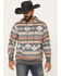Image #1 - Rock & Roll Denim Men's Southwestern Print Hooded Sweatshirt, Grey, hi-res