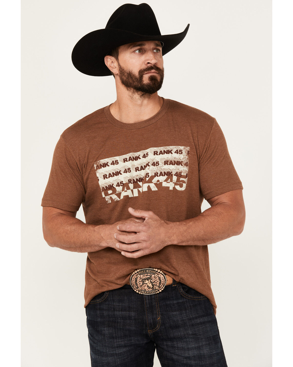 Image #1 - RANK 45® Men's Veril Short Sleeve Graphic T-Shirt, Lt Brown, hi-res