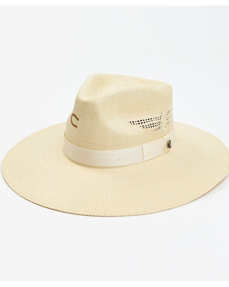 Charlie 1 Horse Women's Tan Mexico Shore Ribbon Band Western Straw Hat , Tan, hi-res