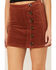 Image #2 - Wishlist Women's Side Button Corduroy Mini Skirt, Camel, hi-res