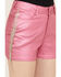 Image #2 - Blue B Women's Mid Rise Coated Rhinestone Fringe Shorts, Pink, hi-res