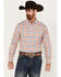 Image #1 - Ariat Men's Team Damion Southwestern Plaid Print Long Sleeve Button-Down Western Shirt, Peach, hi-res