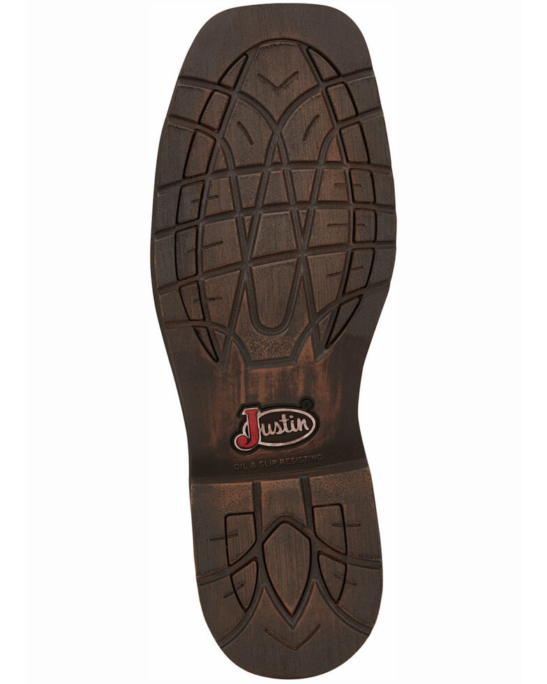 Justin Men's Amarillo Cactus Western Work Boots - Steel Toe, Brown, hi-res