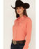 Image #2 - Cinch Women's Long Sleeve Button Down ARENAFLEX Western Core Shirt, Coral, hi-res